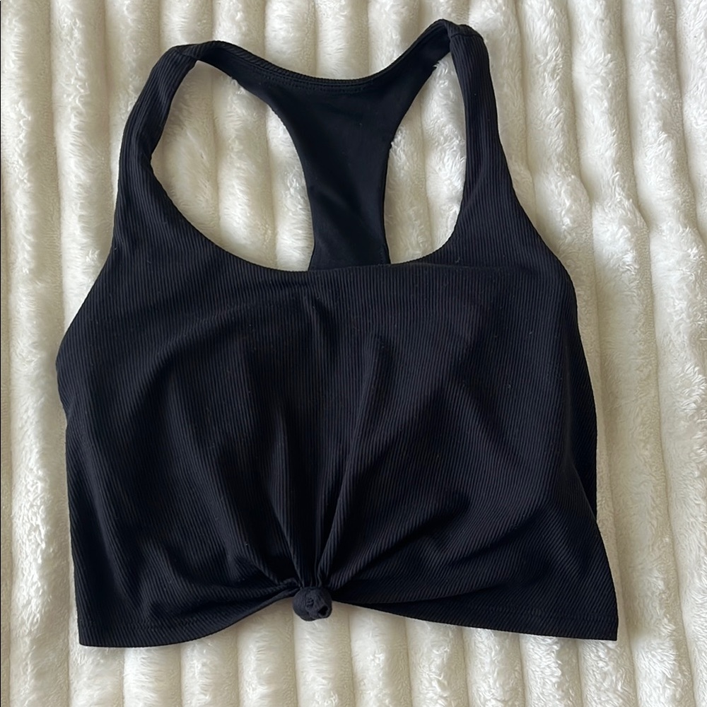 Joylab Black Knotted Crop Top